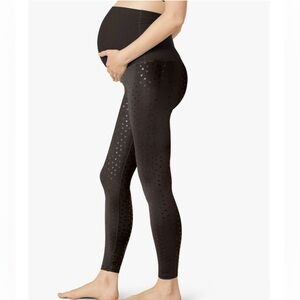Beyond Yoga Leggings Womens Large Hearts PowerShine High Waisted Maternity Midi